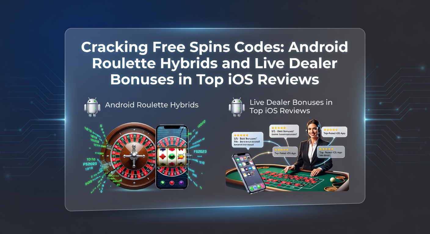 Smartphone mit Roulette-App und Free-Spins-Code auf dem Bildschirm, umgeben von Casino-Elementen