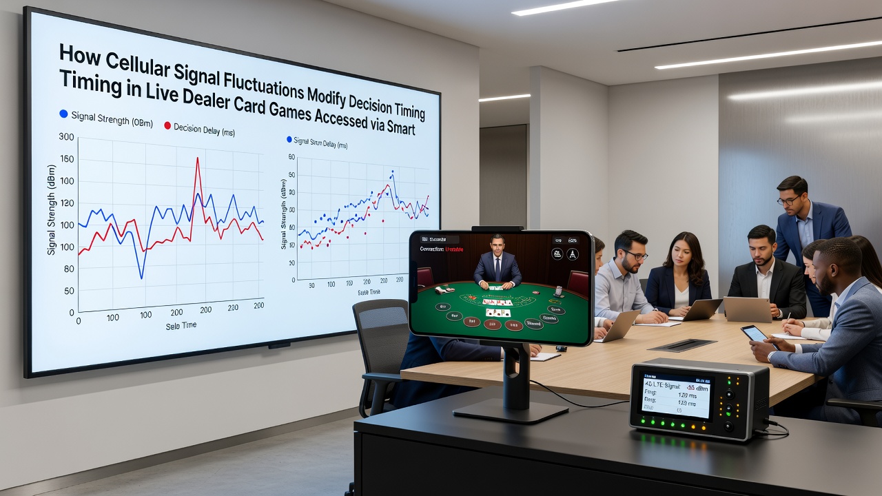 Smartphone-Display zeigt Live-Dealer-Blackjack mit Netzwerkindikatoren und Wallet-Transaktionsstatus