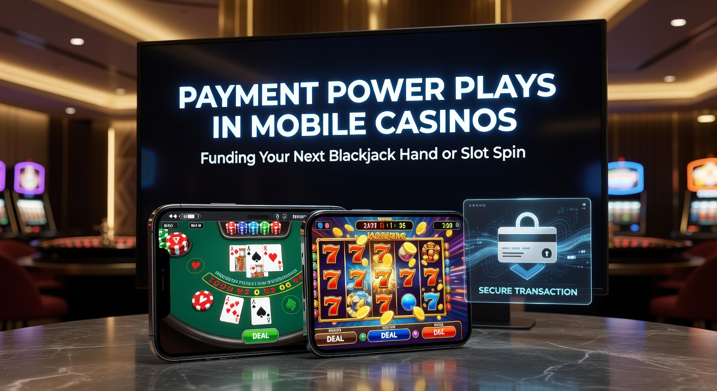 Grafik mit Vergleich von Zahlungszeiten: E-Wallets grün (schnell), Banküberweisung rot (langsam), Krypto in Blau (variabel), inklusive Icons für Mobile Casinos
