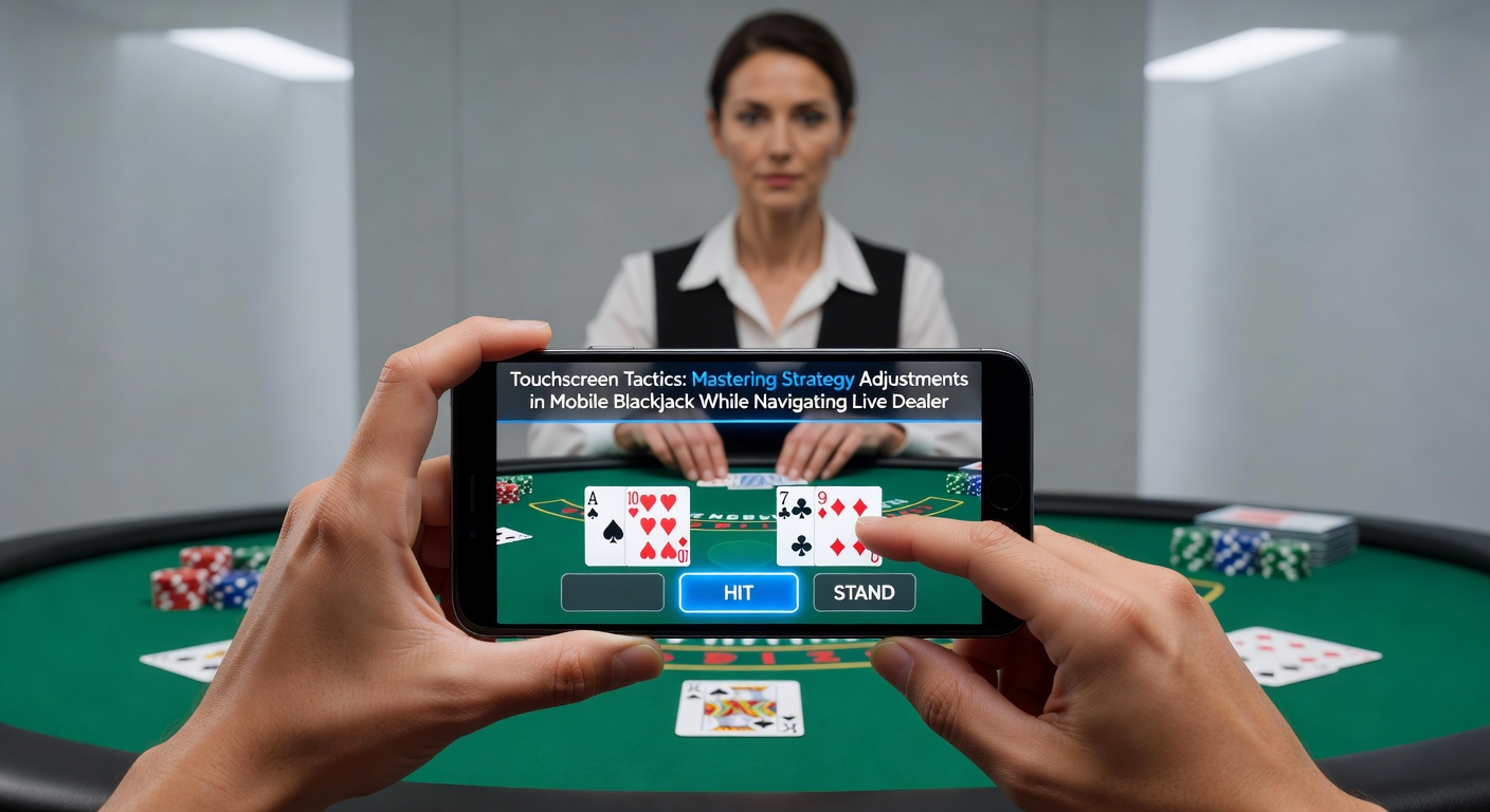 Live Dealer Blackjack Session auf Smartphone mit Touch-Eingaben und Einzahlungsoptionen